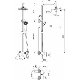 Душевая стойка Vidima Balance SH BA271AA