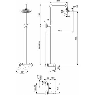 Душевая стойка Vidima Balance SH BA272AA