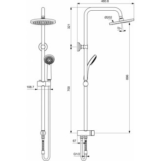 Душевая стойка Vidima Balance SH BA274AA