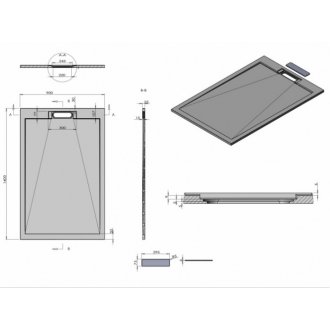 Поддон из искусственного камня Vincea VST-4SRL 140x90 антрацит