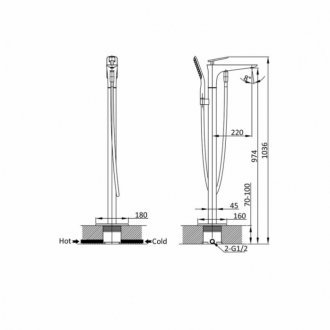 Смеситель для ванны Vincea VTF-102CH