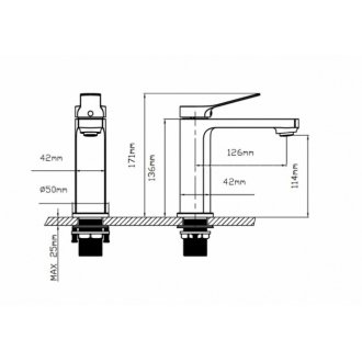 Смеситель для раковины Vincea Arco VBF-4AR01MB