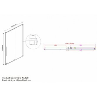 Душевая дверь Vincea Arno VPS-1A 120 см прозрачная