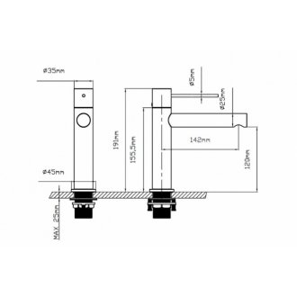 Смеситель для раковины Vincea Aspire VBF-4AS01MB