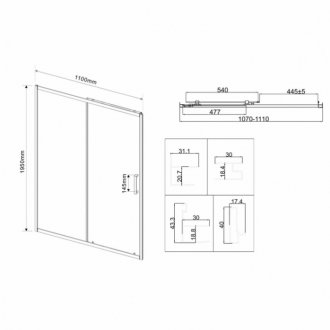 Душевая дверь Vincea City VDS-5CT 110 текстурное