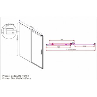 Душевая дверь Vincea Como VPS-1C 150 см