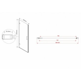 Душевая дверь Vincea Flex VDP-1F 90 см прозрачная