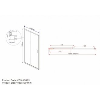 Душевая дверь Vincea Garda VDS-1G 105 см прозрачная Black