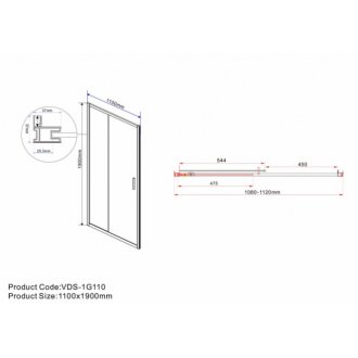 Душевая дверь Vincea Garda VDS-1G 110 см шиншилла