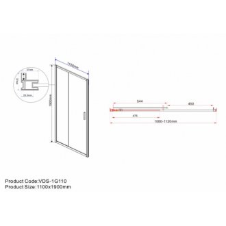 Душевая дверь Vincea Garda VDS-1G 110 см прозрачная Black