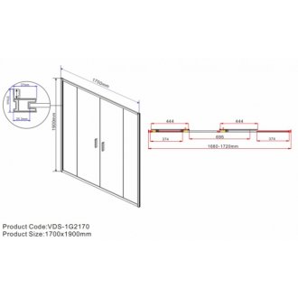 Душевая дверь Vincea Garda VDS-1G2 170 см стекло прозрачное