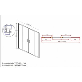 Душевая дверь Vincea Garda VDS-1G2 190 см стекло шиншилла