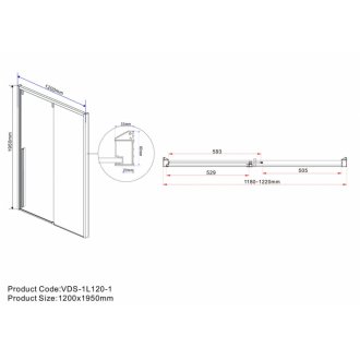 Душевая дверь Vincea Lugano VDS-1L-1 120 см профиль хром