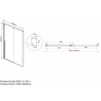 Душевая дверь Vincea Lugano VDS-1L-1 130 см профиль черный