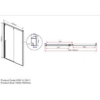 Душевая дверь Vincea Lugano VDS-1L-1 150 см Black