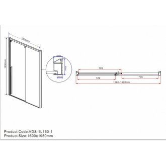 Душевая дверь Vincea Lugano VDS-1L-1 160 см