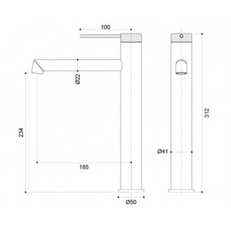 Смеситель для раковины Vincea Rim VBF-2RM2MB