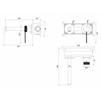 Смеситель для раковины Vincea Rim VBFW-2RM1BG