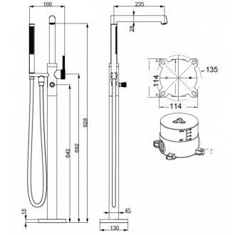 Смеситель для ванны Vincea Rim VTF-2RMCH