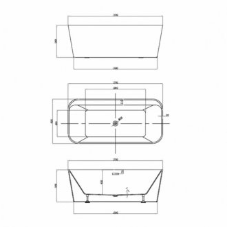 Ванна акриловая Vincea VBT-401-1700 белый матовый