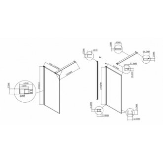 Душевая перегородка Vincea Walk-In VSW-1HS 100 см черная