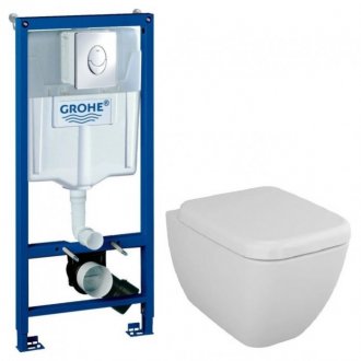 Комплект Grohe Rapid SL 38721001 + Vitra Shift 7742B003-0075 + Grohe Skate Air 38505000 хром глянцевый