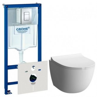 Комплект Grohe Rapid SL 38775001 + Vitra Sento 7748B003-0075 + Grohe Skate Cosmopolitan 38732000 хром глянцевый