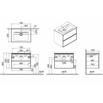 Мебель для ванной Vitra Metropole Edge 80