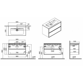 Мебель для ванной Vitra Metropole Edge 100