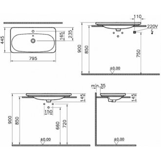 Мебель для ванной Vitra Nest Trendy 80 см с двумя ящиками