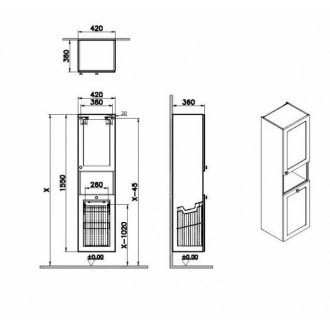 Пенал подвесной Vitra Root Classic 40 правый с б/к белый