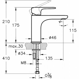 Смеситель для раковины Vitra Root Round A42706EXP