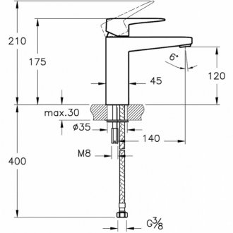 Смеситель для раковины Vitra Root Square A42731EXP