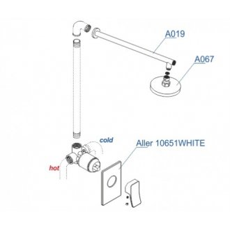 Душевая система WasserKRAFT A12667WHITE