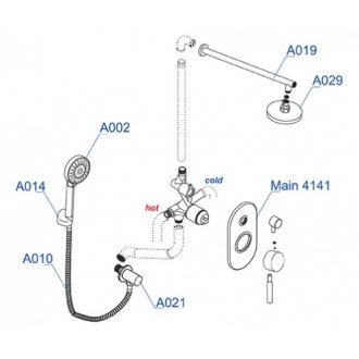 Душевая система WasserKRAFT A14129