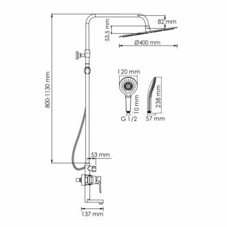 Душевая стойка WasserKRAFT A166.117.101.010.CH