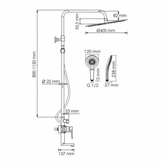 Душевая стойка WasserKRAFT A166.117.101.087.CH