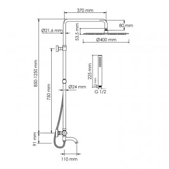 Душевая стойка WasserKRAFT A188.117.137.010.CH Thermo