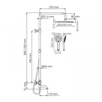 Душевая стойка WasserKRAFT A188.254.155.WM Thermo