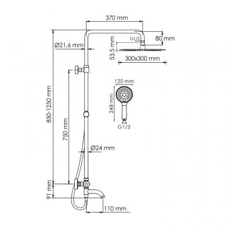 Душевая стойка WasserKRAFT A188.261.207.PG Thermo