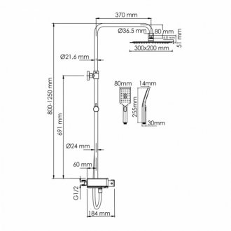 Душевая стойка WasserKRAFT A113.069.126.CH Thermo