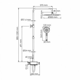 Душевая стойка WasserKRAFT A113.116.127.CH Thermo