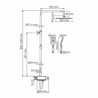 Душевая стойка WasserKRAFT A113.118.126.CH Thermo