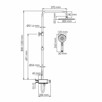 Душевая стойка WasserKRAFT A113.118.127.CH Thermo