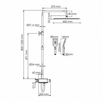 Душевая стойка WasserKRAFT A113.119.126.CH Thermo