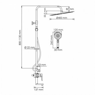 Душевая стойка WasserKRAFT A166.117.127.087.CH