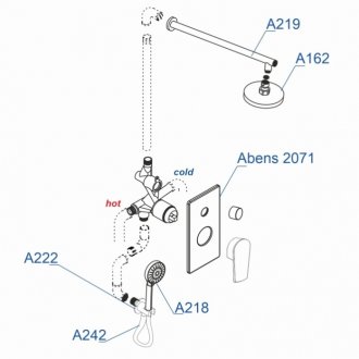 Душевая система WasserKRAFT Abens A16162