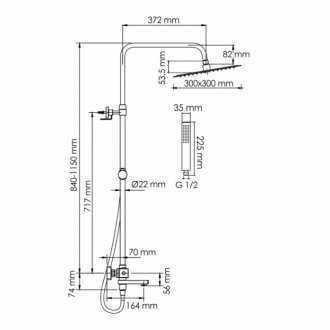 Душевая стойка WasserKRAFT Abens A299.162.218.BM Thermo