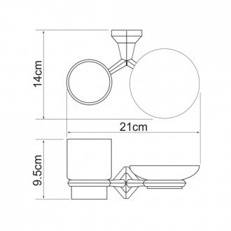 Стакан и мыльница керамические WasserKRAFT Aller K-1126C