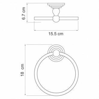 Полотенцедержатель кольцо WasserKRAFT Ammer K-7060
